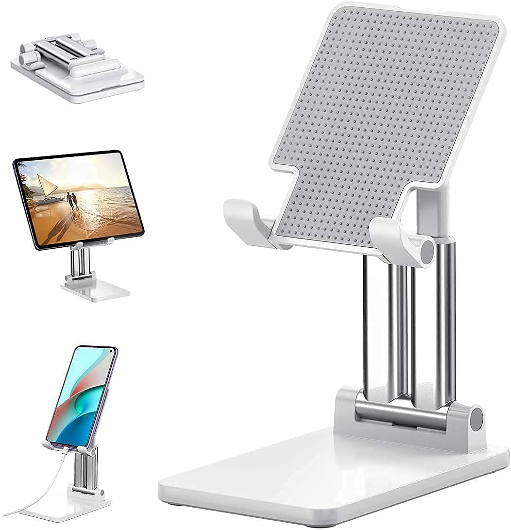 ADZOY "Grade-A Quality AD-001 Dual Support Desktop Mobile Phone, E-Book Reader, Mobile Holder, Adjustable & Foldable Aluminium Mobile Stand