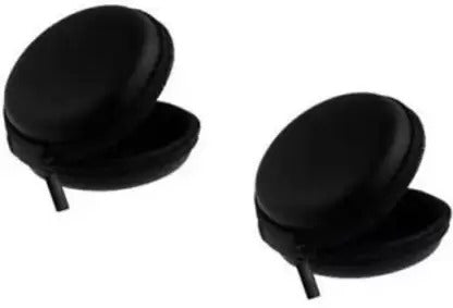 ADZOY Leather Zipper Headphone Pouch (BLACK)