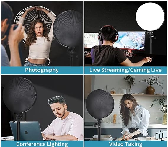 ADZOY 10 INCH LED Lighting Panel with 7 feet Tripod Stand for Photography Light Control for Live Stream Video Photo Lamp