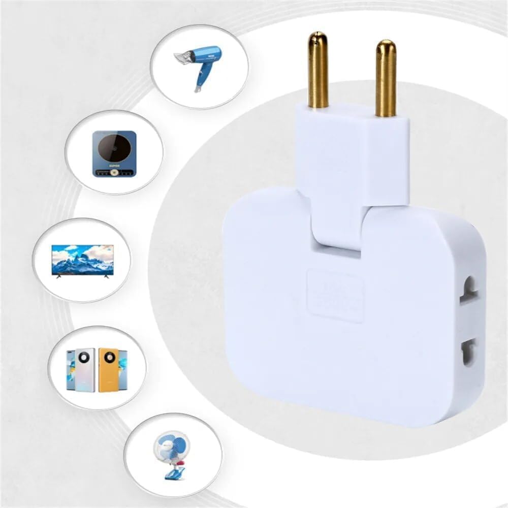 ADZOY 3 Plug Socket | 3-in-1 Rotating and Foldable Wall Plug Adapter | Smart Sleek and Ultra Thin 180 Degree Wall Socket | Space-Saving Smart Multiplug Power Socket Behind The Sofa, Bed (1)