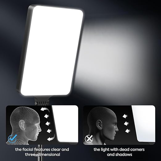 ADZOY 24'' LED Video Bi-Colors Light Kit, 2700-7500K Dimmable Photography Lighting with Remote and 84 inches Stand, CRI 96+ Studio Lights for TikTok, YouTube, Game Streaming, Video Photography