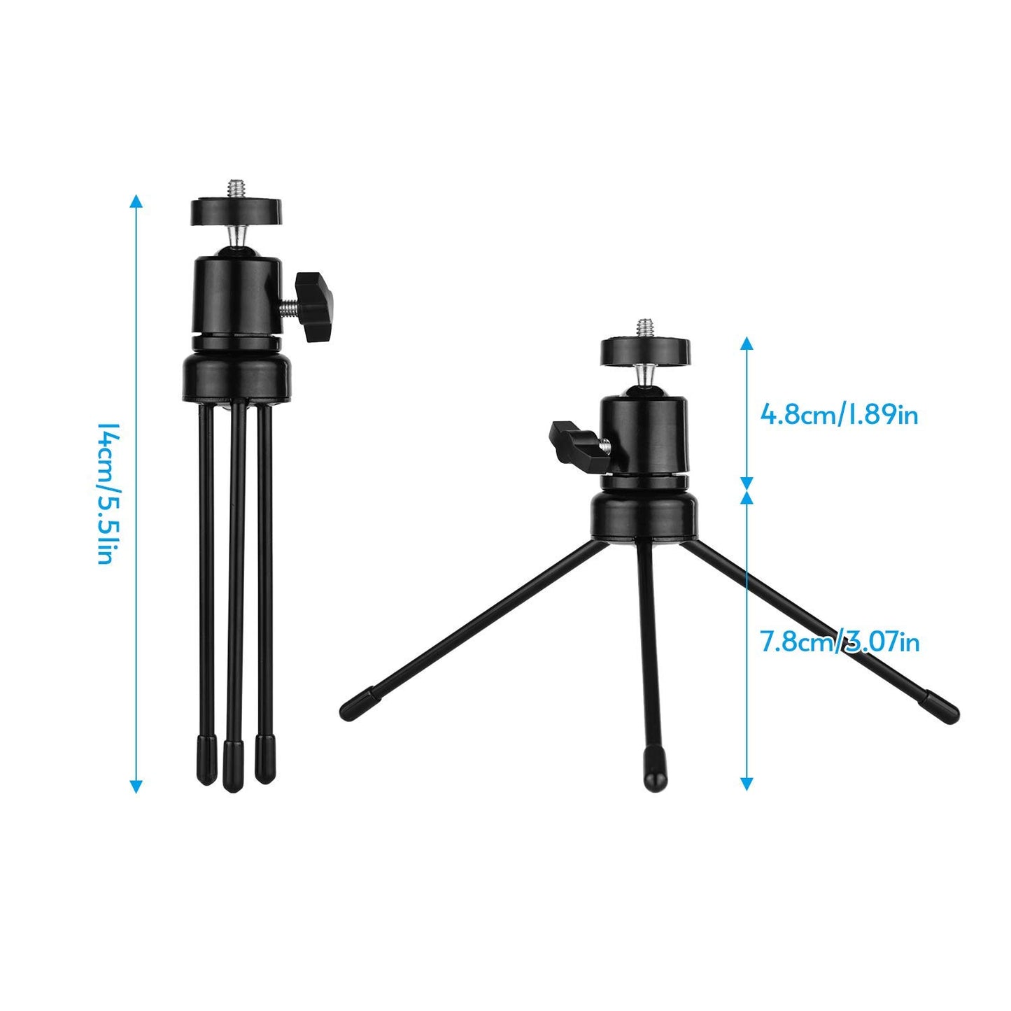 ADZOY (ADL-026M) 7 Inch Mini Metal Desk Tripod with10 inch LED Ring Light and Metal Collar Lapel Microphone 3.5mm for Cell Phone,Baking, Craft, Calligraphy, Drawing, Online Lesson, Video Recording