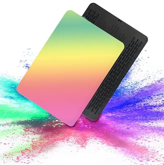 ADZOY 2-Pack (1 RGB and 1 White) of 11 Inch USB Powered LED Panel Light with 7 Feet Adjustable Metal Tripod and Collar Lapel Microphone for Video Photo Studio Lighting