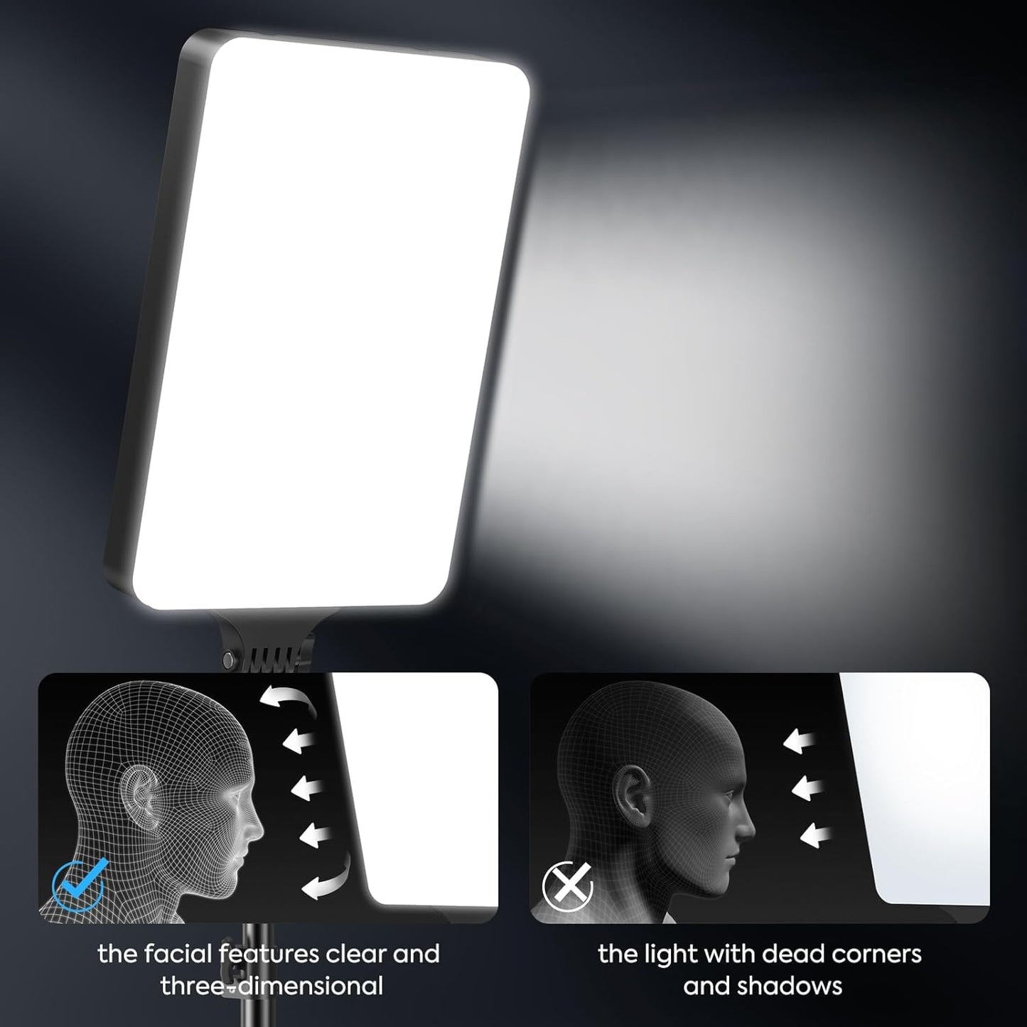 ADZOY RL-19 LED Video Bi-Colors Light Kit, 2700-7500K Dimmable Photography Lighting with Remote and 84 inches Stand, CRI 96+ Studio Lights for YouTube, Game Streaming, Video Photography