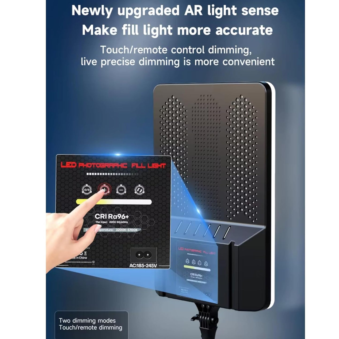 ADZOY Professional Super Bright LED Bi-Colors Panel Light (35cm x 60 cm) Upto 28 Inch with Touch Key Controls and Premium 7 Feet Adjustable Metal Tripod with Remote