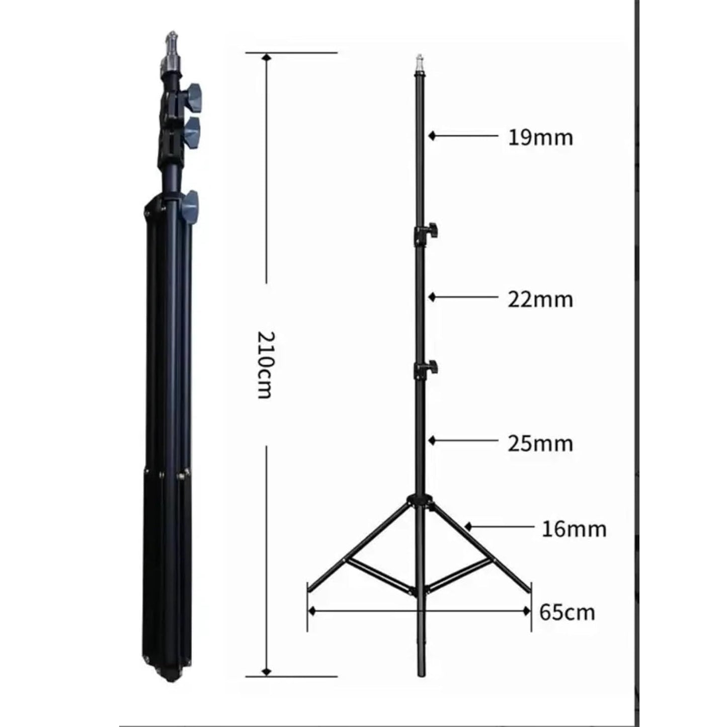 ADZOY Professional Super Bright LED Light Upto 28 inch | Touch Buttons | Remote | Portable | Dimmable | 7 Feet Stable Tripod & Mobile Clamp Bracket with J13 Wireless Microphone