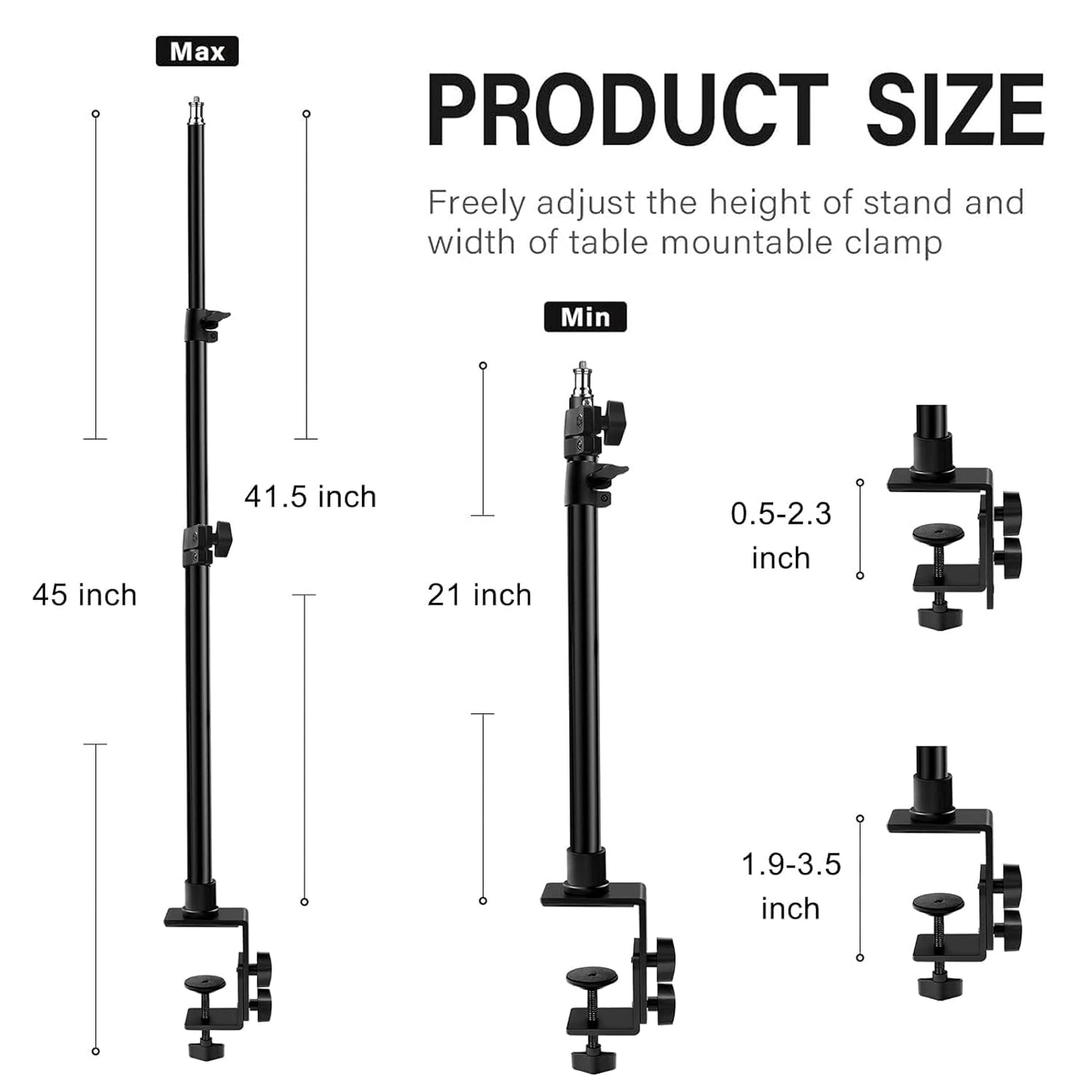 ADZOY Rechargeble 9inch LED Video Light Panel 2700K-6500K Photo Studio Lamp and C Desk Mount Stand, Phone Cross Arm (Rechargebe Panel Lamp+C Desk Mount Stand+Cross Arm)