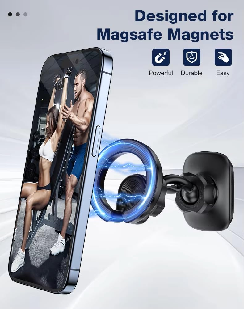 ADZOY Multifunctional Magnetic Phone Holder 360 Rotation Fitness Double Sided Magnetic Phone Mount for Gym Car (2025 Gym Dual Side MEGNETIC Mobile Holder)