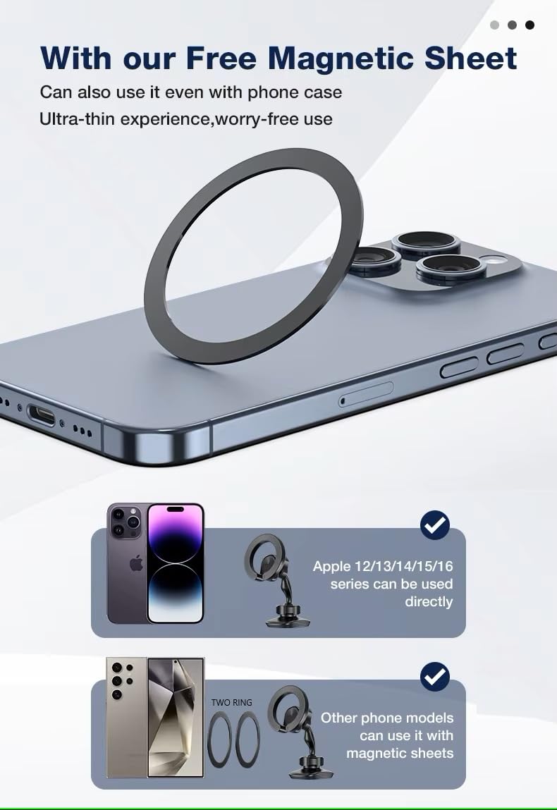 ADZOY Multifunctional Magnetic Phone Holder 360 Rotation Fitness Double Sided Magnetic Phone Mount for Gym Car (2025 Gym Dual Side MEGNETIC Mobile Holder)