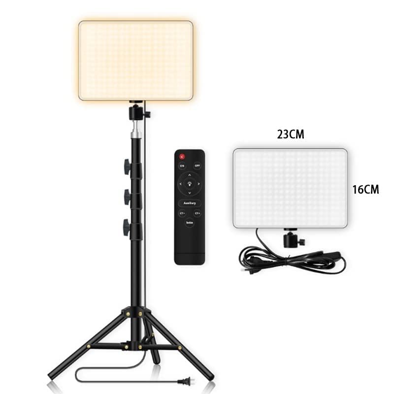 ADZOY 2024 Photography LED Lighting Panel Light Remote Control with MT49 Light Stand Tabletop C Clamp Desk Mount Table Stand, Super Clamp & Collar Mic and BT-03 Bluetooth Control Button