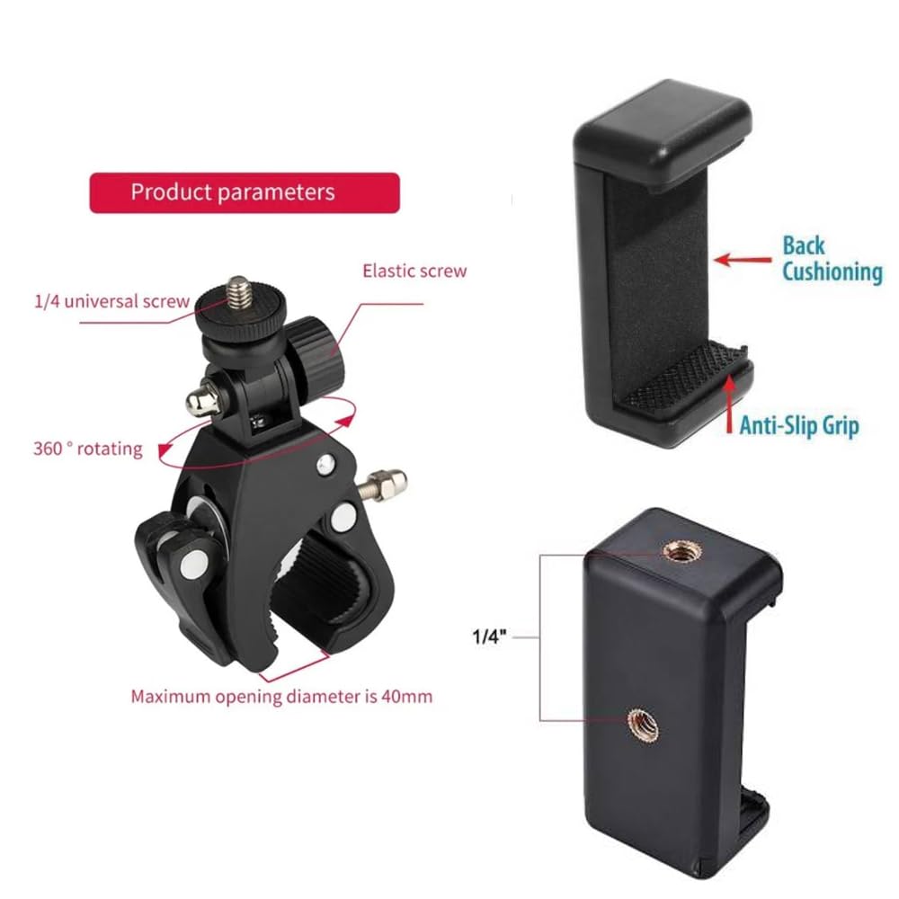 ADZOY Professional Super Bright LED Light Upto 28 inch | Touch Buttons | Remote | Portable | Dimmable | 7 Feet Stable Tripod & Mobile Clamp Bracket with J13 Wireless Microphone