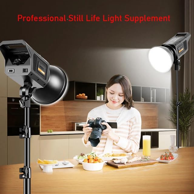 ADZOY 300W Sun Lamp Photography LED Video Light Remote Control for Live Streaming Photo Video Recording Daylight-Balanced (300W Sun Lamp LED Light+2.8 Meter Stand)