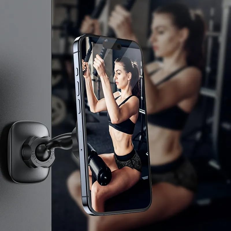 ADZOY Multifunctional Magnetic Phone Holder 360 Rotation Fitness Double Sided Magnetic Phone Mount for Gym Car (2025 Gym Dual Side MEGNETIC Mobile Holder)