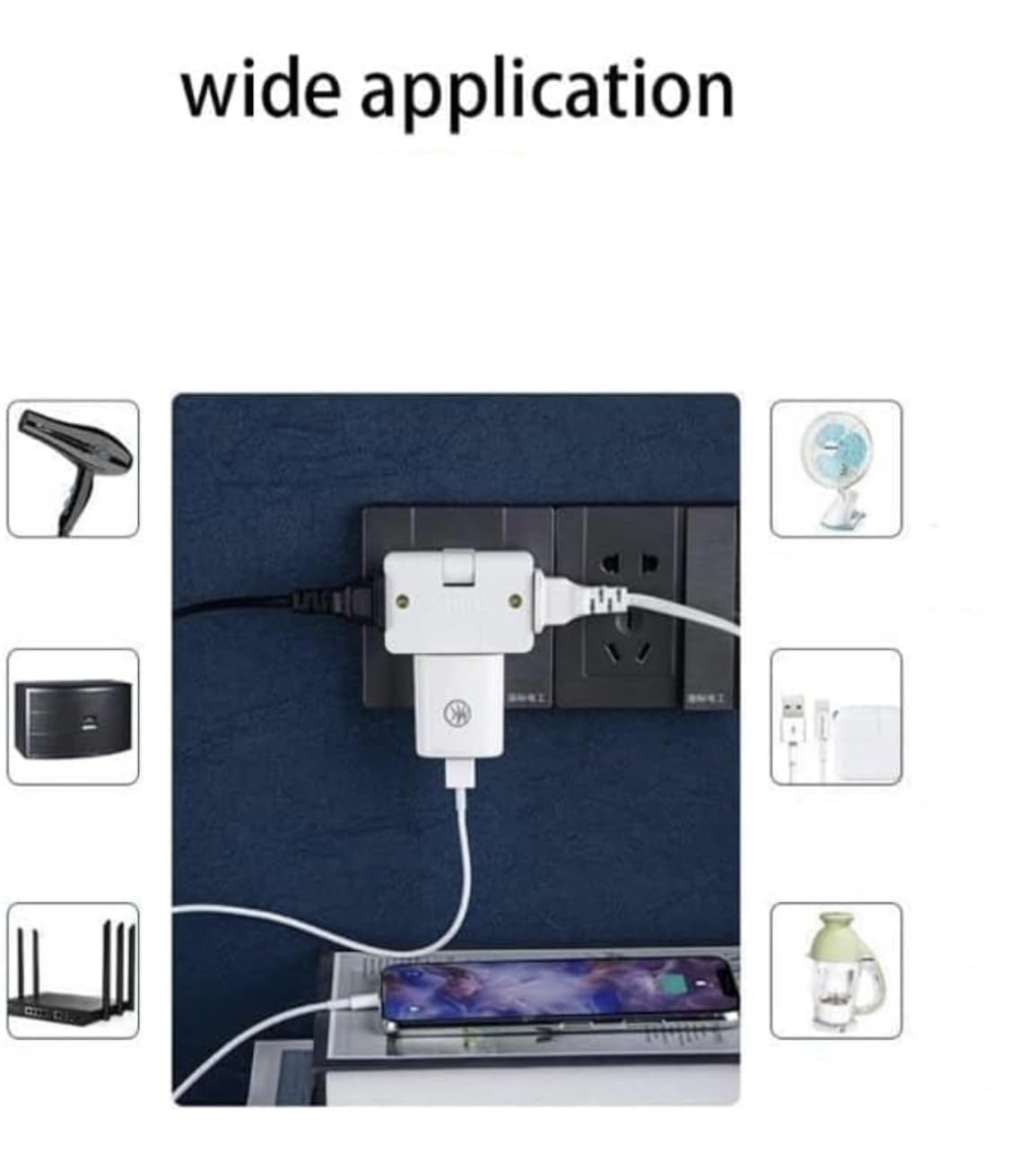 ADZOY 3 Plug Socket | 3-in-1 Rotating and Foldable Wall Plug Adapter | Smart Sleek and Ultra Thin 180 Degree Wall Socket | Space-Saving Smart Multiplug Power Socket Behind The Sofa, Bed (1)