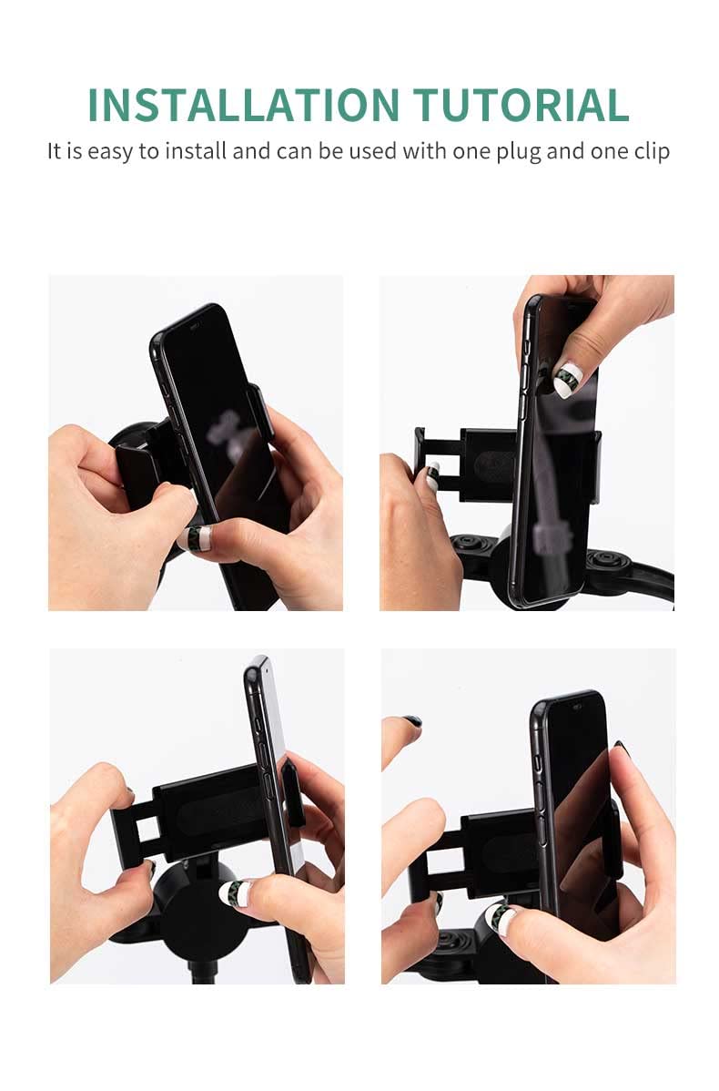 ADZOY Universal Mobile Stand for Table with Adjustable Height, 360 Degree Rotation Mobile Holder for Table & Bed Compatible with All Smartphones (4 in 1 Mobile Stand)