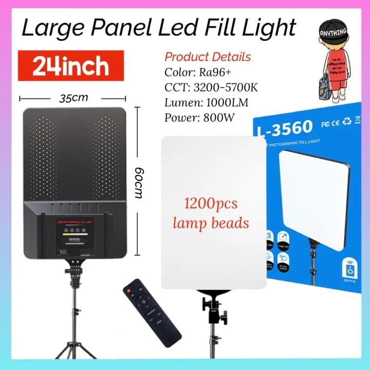 ADZOY (Pack 2) L 3560 Touch Pad Key Professional Super Bright LED Bi-Colors Panel Light (35cm x 60 cm) Upto 28 Inch, Camera LED Video Soft Light Panel Flash (Black)