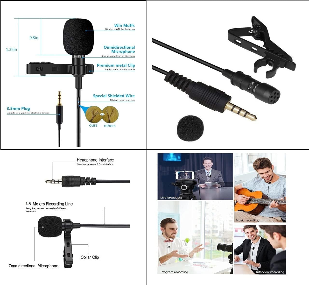 ADZOY 2024 Photography LED Lighting Panel Light Remote Control with MT49 Light Stand Tabletop C Clamp Desk Mount Table Stand, Super Clamp & Collar Mic and BT-03 Bluetooth Control Button