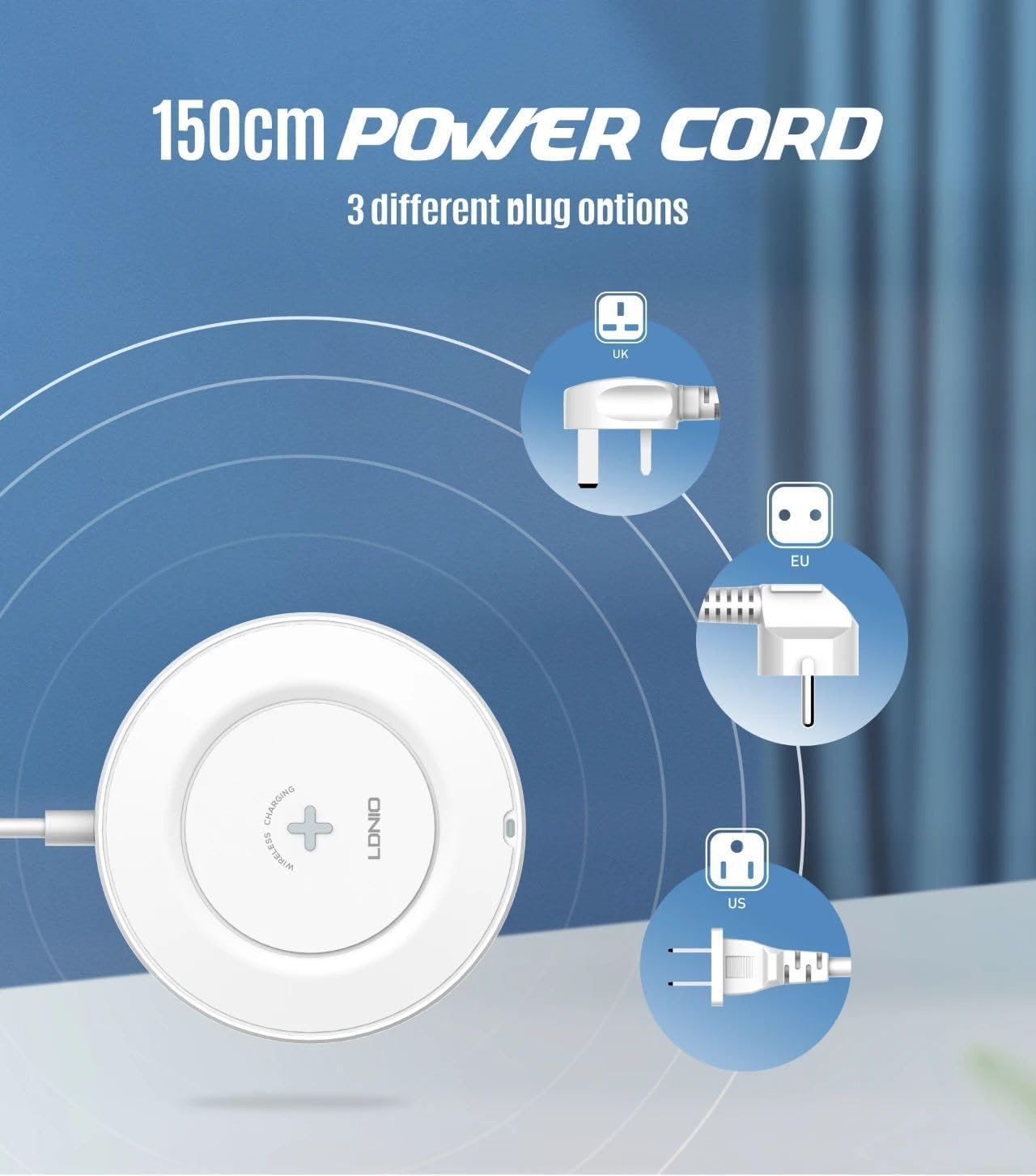 ADZOY 32W Desktop Wireless Charging Station - 5 in 1 Multiport Fast Charger with 15W Wireless + 4 USB Ultimate Solution for All Your Charging Needs - Compact and Portable Design