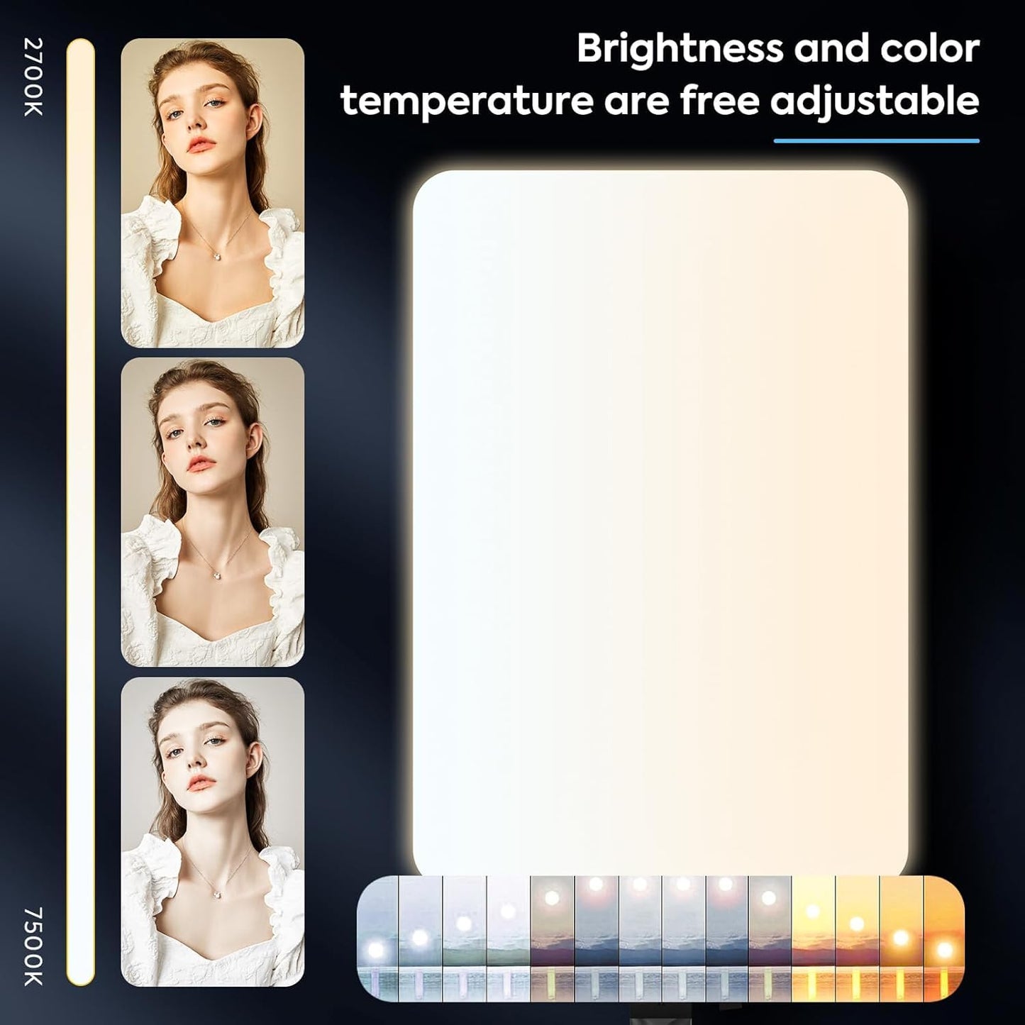 ADZOY RL-19 LED Video Bi-Colors Light Kit, 2700-7500K Dimmable Photography Lighting with Remote and 84 inches Stand, CRI 96+ Studio Lights for YouTube, Game Streaming, Video Photography