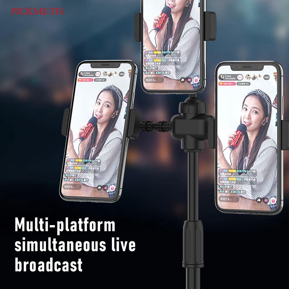 ADZOY Universal Mobile Stand for Table with Adjustable Height, 360 Degree Rotation Mobile Holder for Table & Bed Compatible with All Smartphones (4 in 1 Mobile Stand)