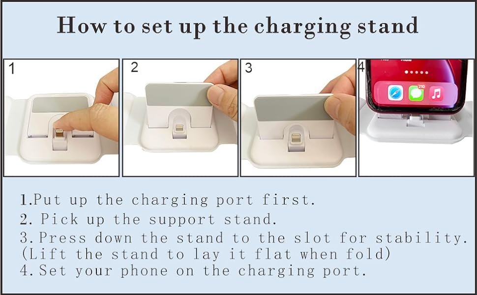ADZOY Foldable 3 in 1 Charging Station for Multiple Apple Devices, iWatch Charger Dock Stand with 65W Power Adapter 3 Port for iPhone 14 Pro Max/13/12/11/X/8 Plus, AirPods