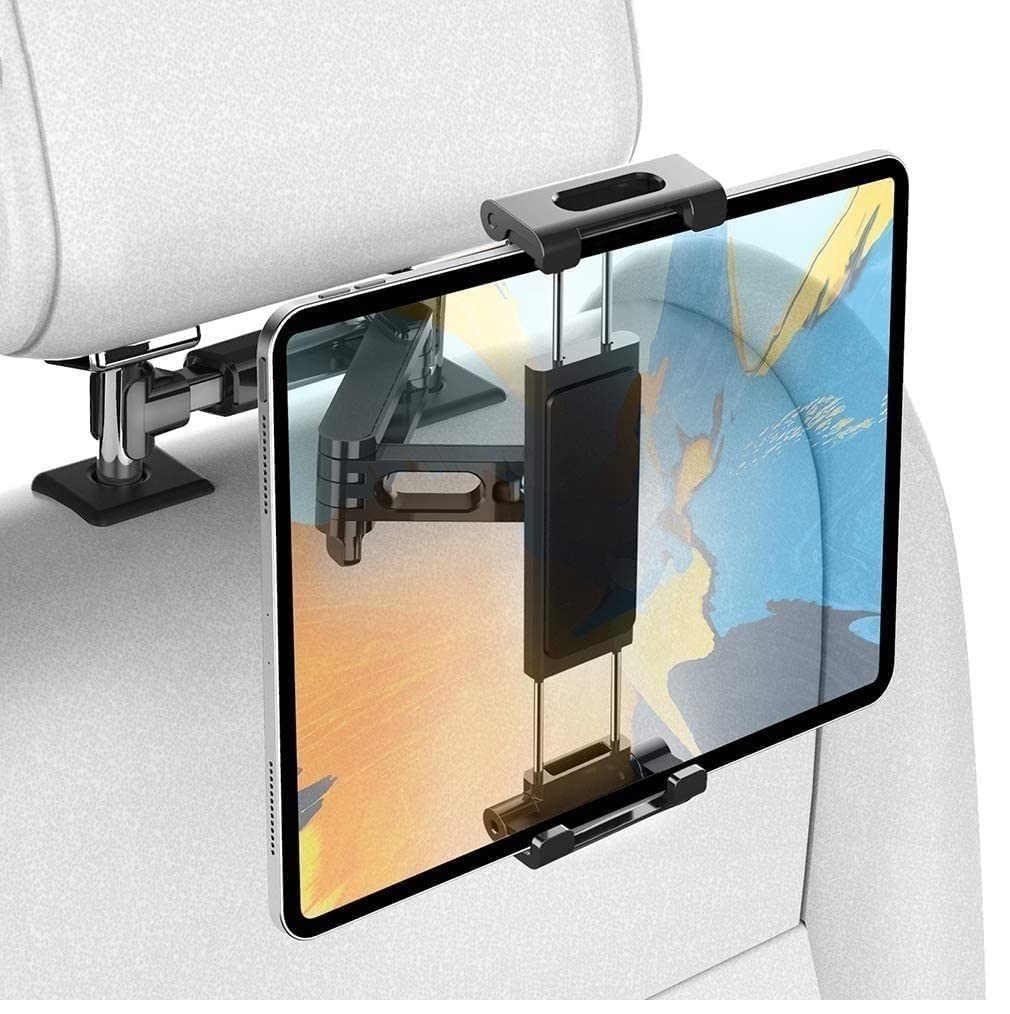 ADZOY 2024 Q2 Car Back Seat Headrest Mobile Mount Holder, 360° Rotation iPad Car Holder Back Seat for Tablets, Cell Phone and More 4.7-14" Devices, Headrest Posts Width 1.6-6.9"