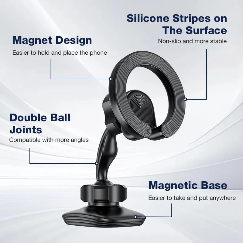ADZOY Multifunctional Magnetic Phone Holder 360 Rotation Fitness Double Sided Magnetic Phone Mount for Gym Car (2025 Gym Dual Side MEGNETIC Mobile Holder)