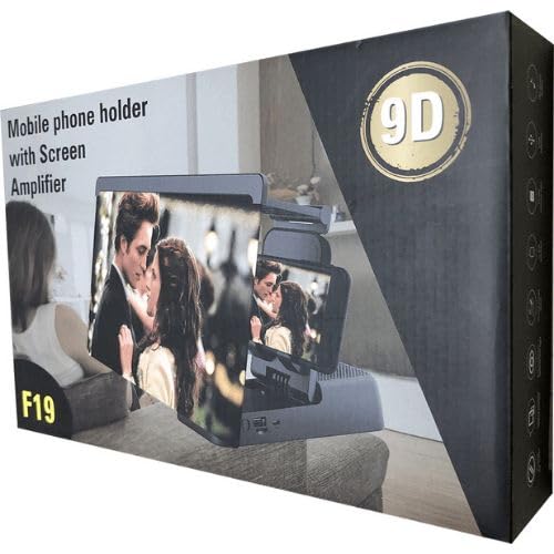 ADZOY F19 12'' Screen Magnifier for Cell Phone with Bluetooth Speaker, Foldable Phone Stand Holder, Compatible with All Smartphones