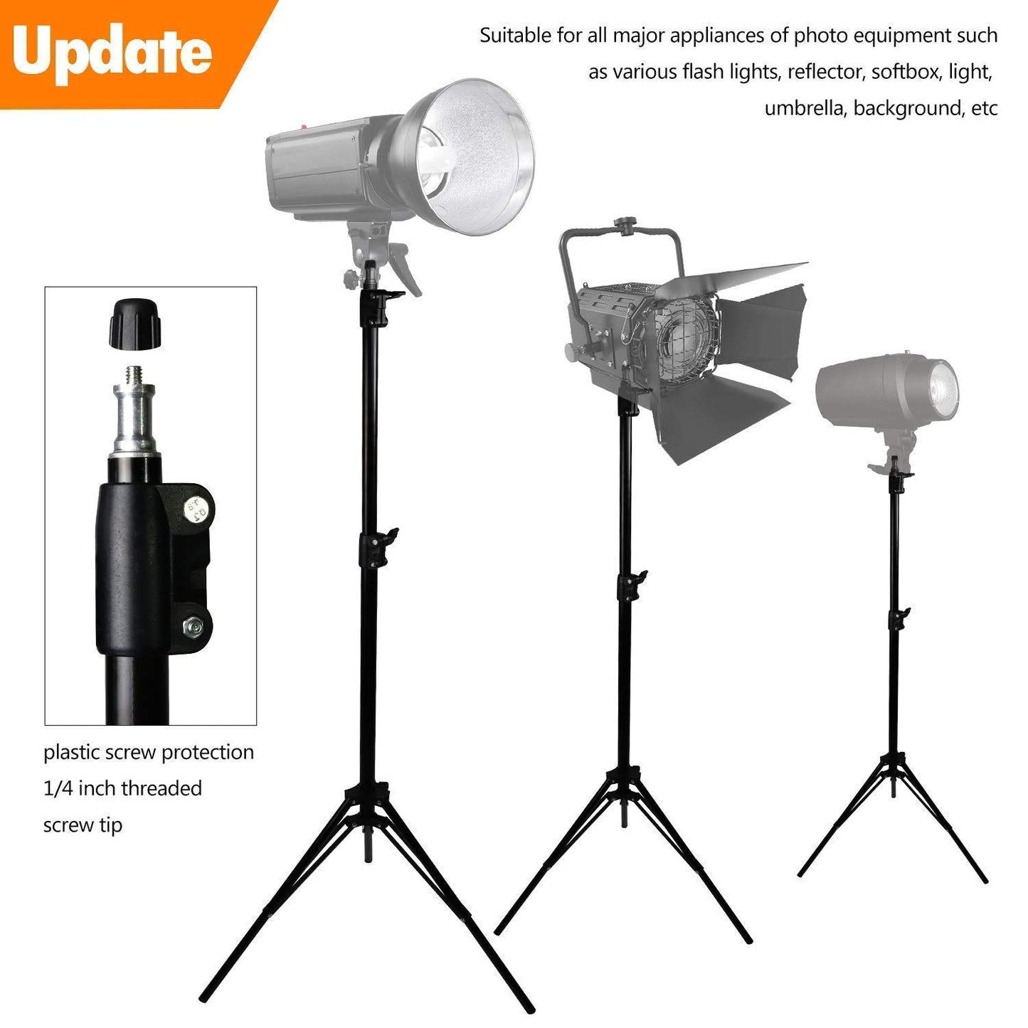 ADZOY 10 INCH LED Lighting Panel with 7 feet Tripod Stand for Photography Light Control for Live Stream Video Photo Lamp