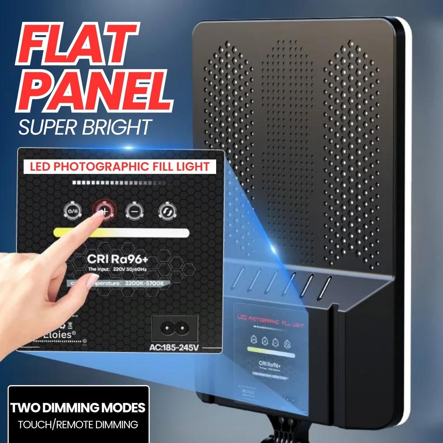 ADZOY Premium Super Bright Touch Key Enabled PL-48 Led Panel 60W Light with 7 Feet Adjustable Metal Tripod, Super Clamp and Collar Lapel Microphone for Video Photo Studio Lighting