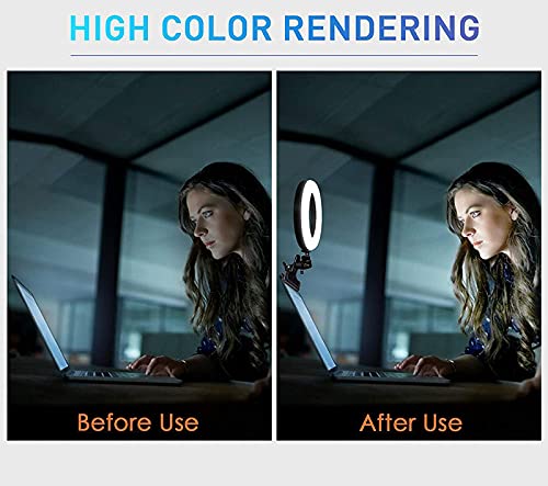 ADZOY Premium RGB Video Conference Lighting,6.3" Selfie Ring Light with Clamp Mount for Webcam Light with 3 Light Modes&6 Level Dimmable for Laptop/PC Monitor/Desk/Bed/Office/Makeup/YouTube/TIK Tok