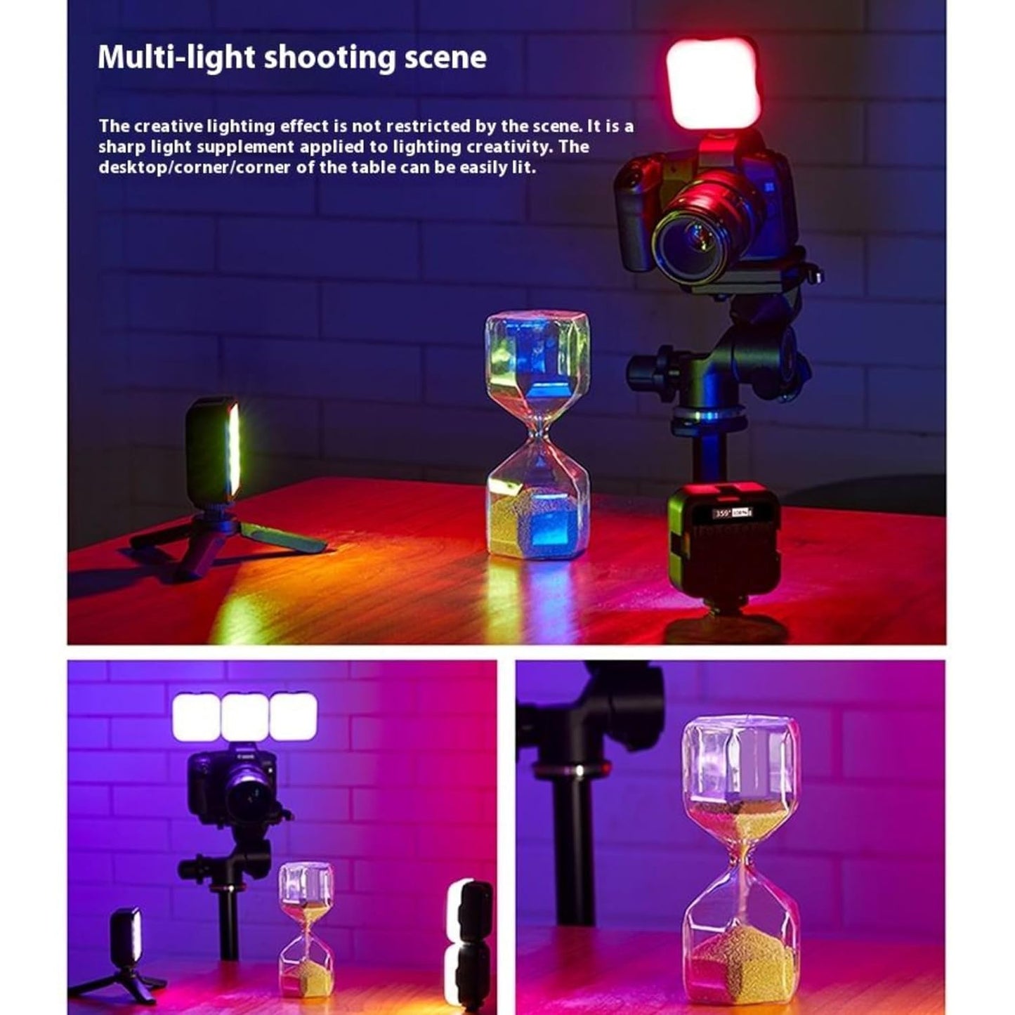 ADZOY AY-83 Pocket LED Light – Bi-Color & RGB, Rechargeable Mini LED Video Light for Selfie, Online Meeting, Photography & Videography