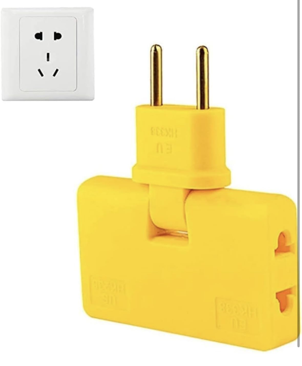 ADZOY 3 Plug Socket | 3-in-1 Rotating and Foldable Wall Plug Adapter | Smart Sleek and Ultra Thin 180 Degree Wall Socket | Space-Saving Smart Multiplug Power Socket Behind The Sofa, Bed (1)