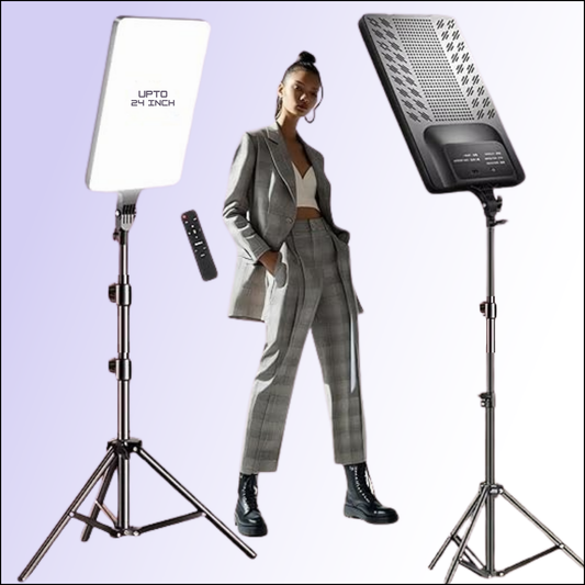 ADZOY 24'' LED Video Bi-Colors Light Kit, 2700-7500K Dimmable Photography Lighting with Remote and 84 inches Stand, CRI 96+ Studio Lights for TikTok, YouTube, Game Streaming, Video Photography