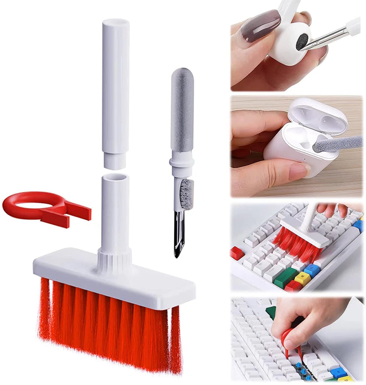 ADZOY 5-in-1 Multi-Function Cleaning Tools Kit for Laptops, Computers (Airpods Cleaning Pen with Keyboard Cleaning Soft Brush Kit)