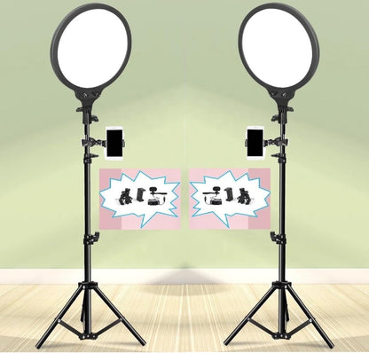 ADZOY [Pack of 2] NEEPHO PL-26CM Led Round Panel Light Video Light with NP-9988 7 FEET Tripod Stand and Phone Holder 3500K-6000K Dimmable Selfie Ringlight for YouTube Video Live Streaming Led
