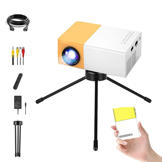 ADZOY Mini Projector, Portable Projector for Cartoon, Outdoor Video Projector, LED Pico Movie Projector for Home Theater, Kids Gift, Video Can Directly Mirror to The Projector Through a Data Cable