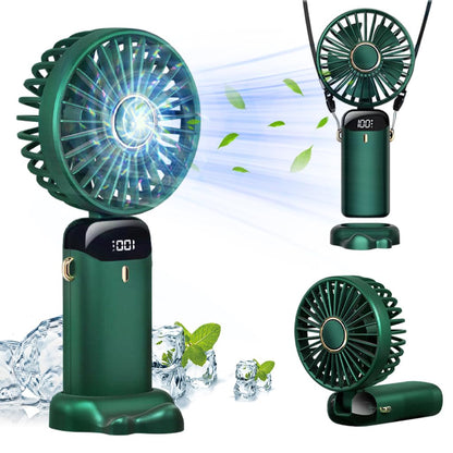 ADZOY Hand Fan Mini Handheld Fan 3000mAh Rechargeable with 5 Speeds, Battery Operated Mini Fan Foldable Desk Desktop Fans with LED Display for Home Office Bedroom Outdoor Travel (Multicolour)