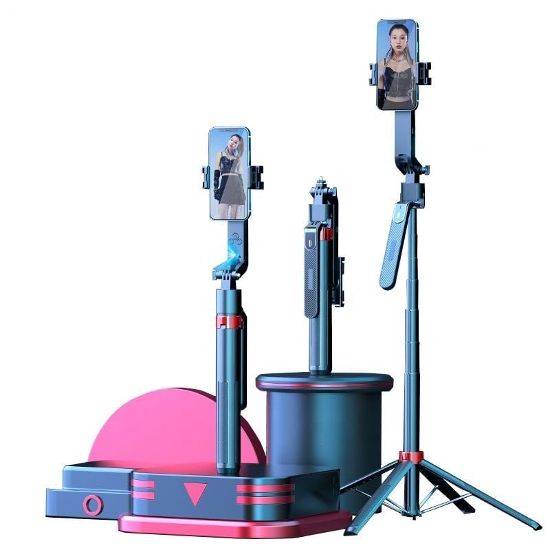 ADZOY C-17 Auto Face Tracking Tripod - 360° Rotating Smart Shooting Holder with Gesture Control | Detachable Stand for Vlogging, Streaming, Reels| Rechargeable (Q185 Face Tracking Camera Selfie Stick)