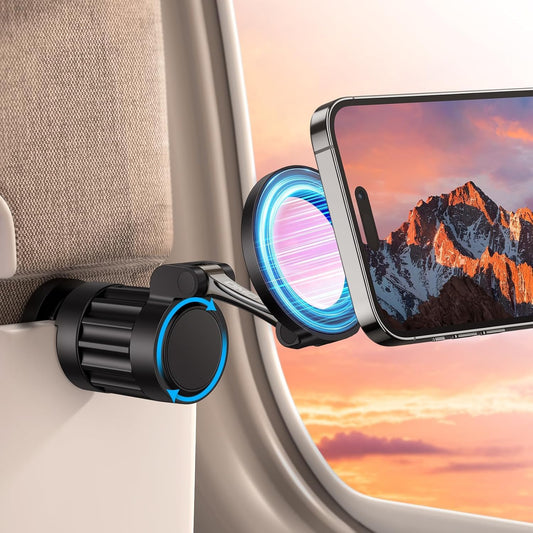 ADZOY Car Back Seat Headrest Mobile Mount Holder, [ Double Extendable Stick ] 360 Degree iPad Car Holder Back Seat for Tablets,and More 4.7-12.9" Devices (Magnetic Airplane Phone Holder)