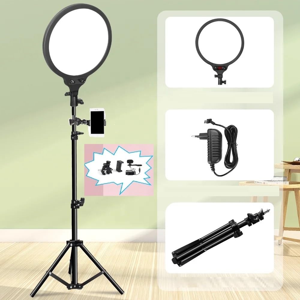 ADZOY NEEPHO PL-26CM Led Round Panel Light Video Light Led Ring Light with 7 FEET Tripod Stand and Phone Holder 3500K-6000K Dimmable Selfie Ringlight for YouTube Video Live Streaming Led