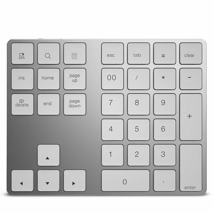 ADZOY Bluetooth and 2.4G Wireless Number Pad, Rechargeable Wireless Numeric Keypad Slim 35-Keys External Numpad Keyboard Data Entry Android/Win/MAC/iOS