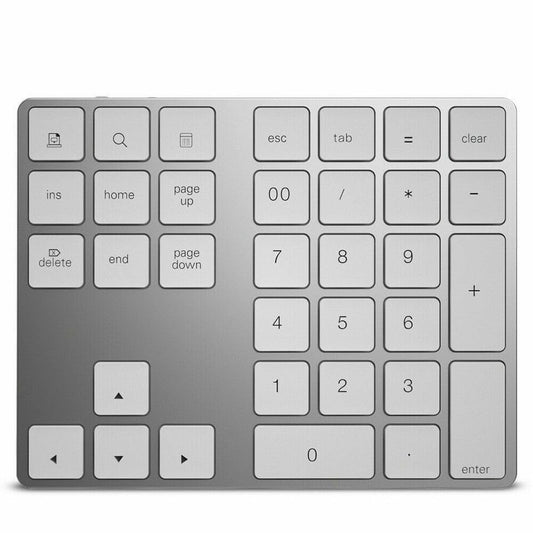 ADZOY Bluetooth and 2.4G Wireless Number Pad, Rechargeable Wireless Numeric Keypad Slim 35-Keys External Numpad Keyboard Data Entry Android/Win/MAC/iOS