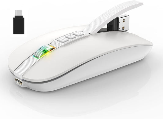 ADZOY M113 F_Mouse Dual Mode Multifunctional Bluetooth Mouse with Multiple Buttons for Desktop Display, Mute, and DPI Adjustment, Wireless Mice to Help Better Complete Work and Study