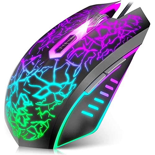 ADZOY Premium 6 Button Plug and Play RGB LED Ergonomic Design High Speed Optical Gaming Mouse 3.0 up to 3600 DPI Compatible with Windows/MAC/Linux