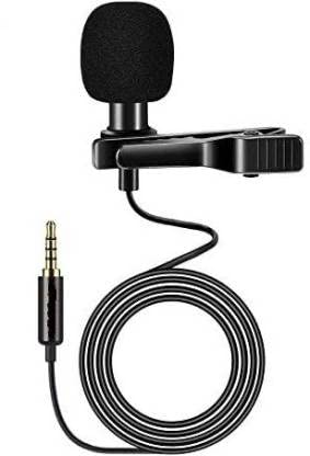 ADZOY Premium A+ Quality Dynamic Metal Lapel Wired Collar Mic Voice Recording Filter Microphone for Singing YouTube Smartphones, Black