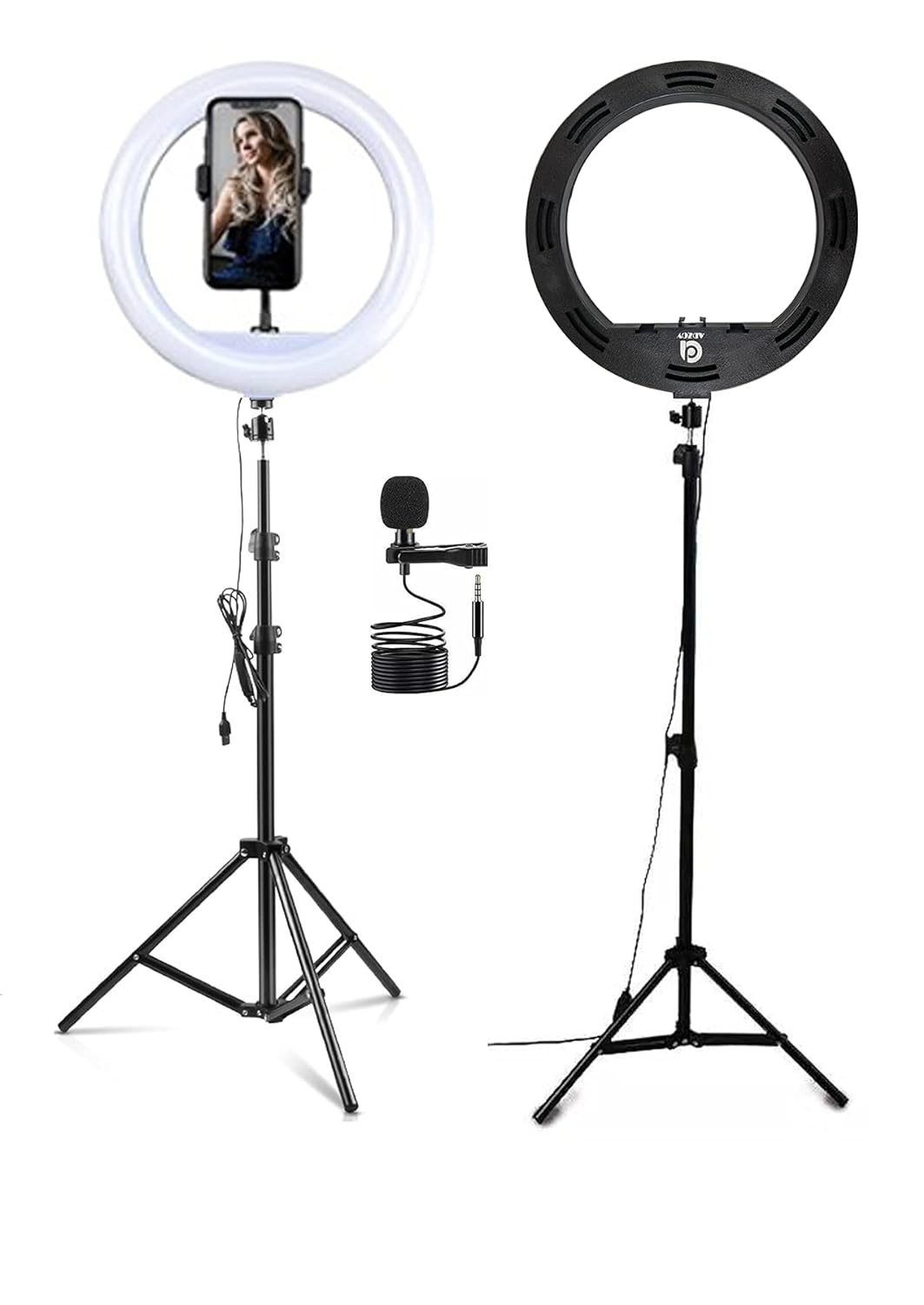 ADZOY Premium Professional Ring Light 12" (30cm- Wired) 300 LED Power with 6.9 Feet Tripod and Collar Mic