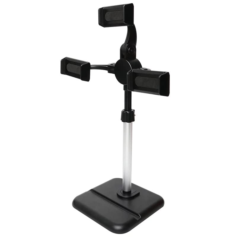 ADZOY Universal Mobile Stand for Table with Adjustable Height, 360 Degree Rotation Mobile Holder for Table & Bed Compatible with All Smartphones (4 in 1 Mobile Stand)