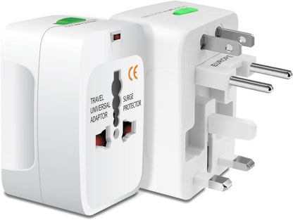 ADZOY Portable Worldwide Universal Power Adapter All in One International Out of Country Travel Wall Charger Plug for Wall Plug Input in USA EU UK France Italy Australia India