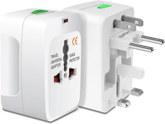 ADZOY Portable Worldwide Universal Power Adapter All in One International Out of Country Travel Wall Charger Plug for Wall Plug Input in USA EU UK France Italy Australia India